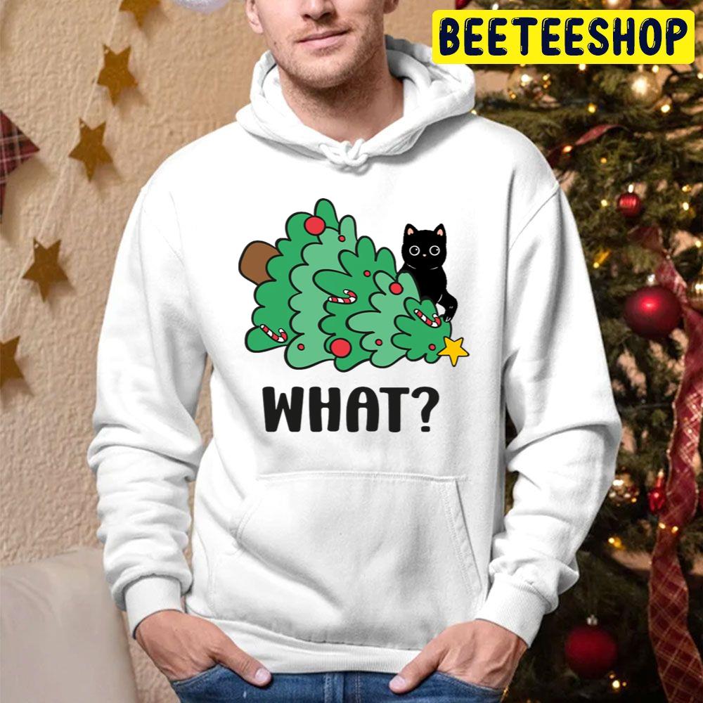 Funny Black Cat What Christmas Tree Cute Innocent Kawaii Kitty Knocking Over Tree Beeteeshop Trending Unisex Hoodie Funny Black Cat What Christmas Tree Cute Innocent Kawaii Kitty Knocking Over Tree Beeteeshop Trending Unisex Hoodie