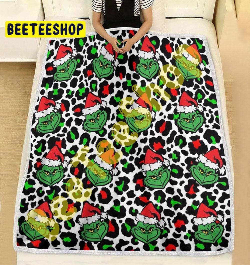 Leopard With Grinch Trending Blanket Leopard With Grinch Trending Blanket