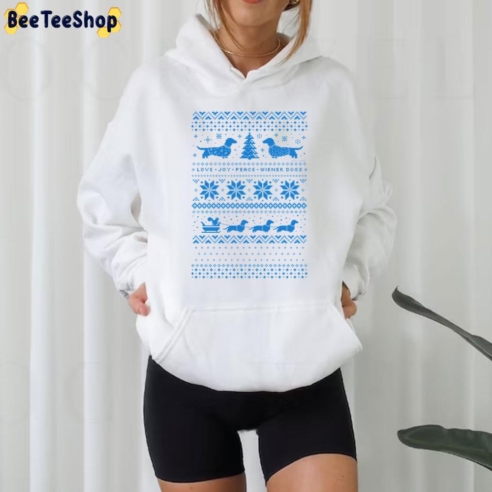 Love Joy Peace Wiener Dogs Christmas Dachshunds Humorous Beeteeshop Trending Unisex T-Shirt Love Joy Peace Wiener Dogs Christmas Dachshunds Humorous Beeteeshop Trending Unisex T-Shirt