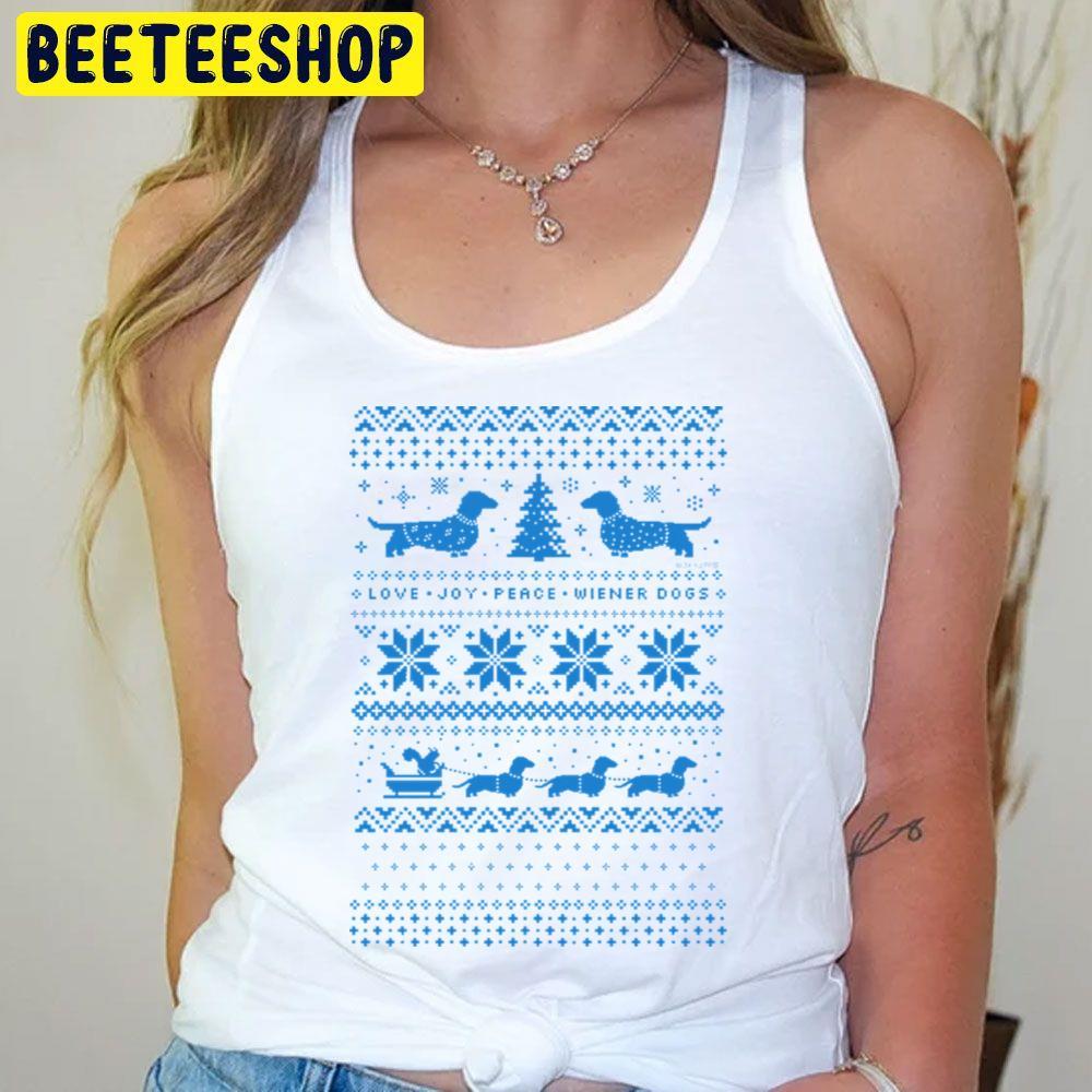 Love Joy Peace Wiener Dogs Christmas Dachshunds Humorous Beeteeshop Trending Unisex T-Shirt Love Joy Peace Wiener Dogs Christmas Dachshunds Humorous Beeteeshop Trending Unisex T-Shirt