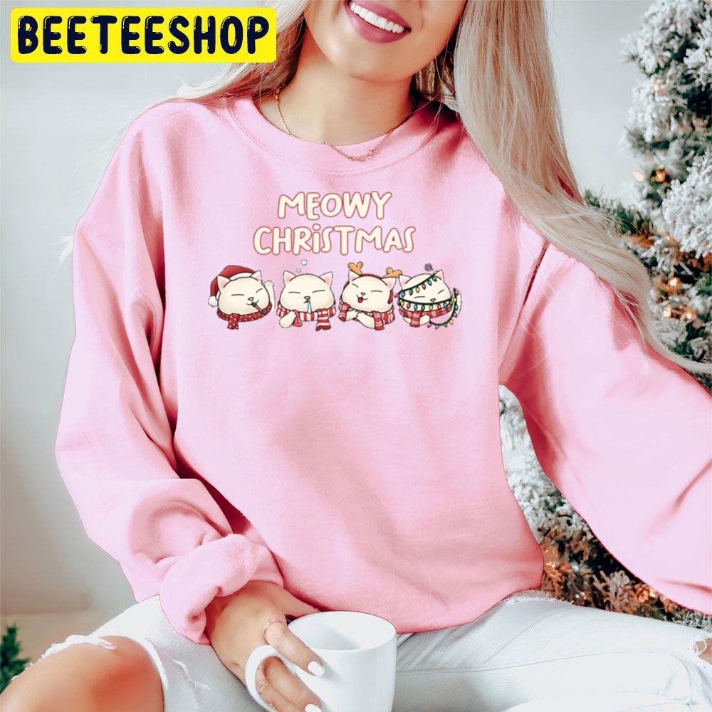 Meowy Christmas Cute Cat Wearing Scarf Beeteeshop Trending Unisex Hoodie Meowy Christmas Cute Cat Wearing Scarf Beeteeshop Trending Unisex Hoodie