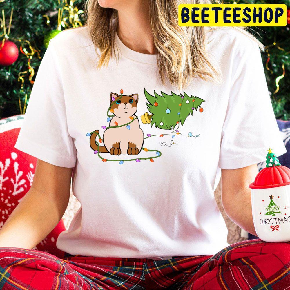 Meowy Christmas Siamese Cat Knocking Over Christmas Tree Beeteeshop Trending Unisex Hoodie Meowy Christmas Siamese Cat Knocking Over Christmas Tree Beeteeshop Trending Unisex Hoodie