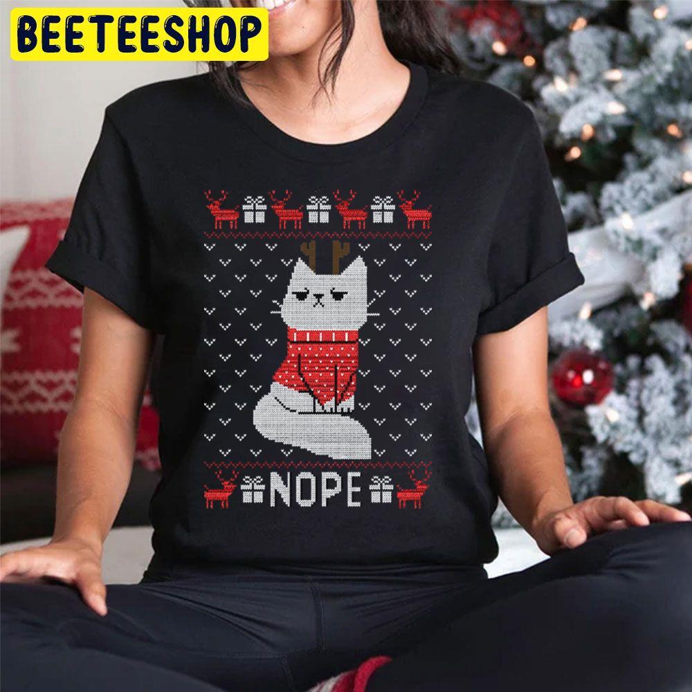 Nope Reindeer Cat Christmas Beeteeshop Trending Unisex Sweatshirt Nope Reindeer Cat Christmas Beeteeshop Trending Unisex Sweatshirt