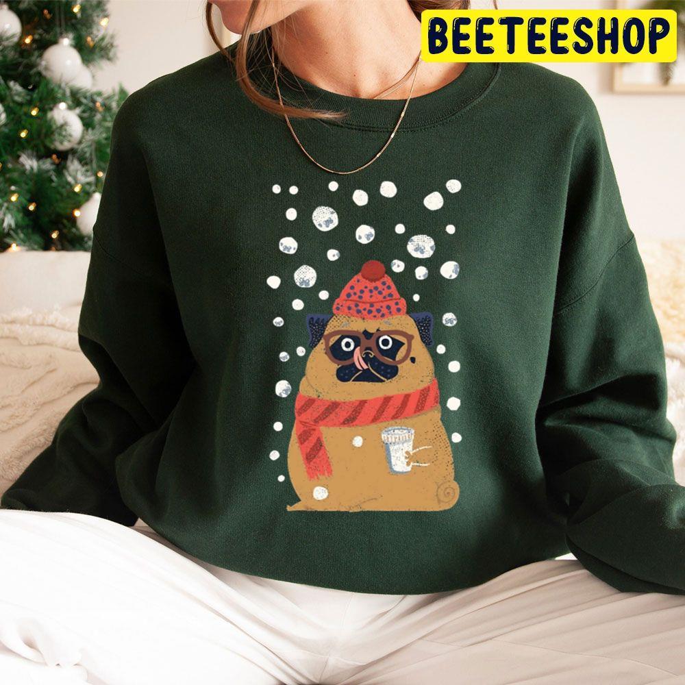 Pug In Snow Christmas Beeteeshop Trending Unisex Sweatshirt Pug In Snow Christmas Beeteeshop Trending Unisex Sweatshirt