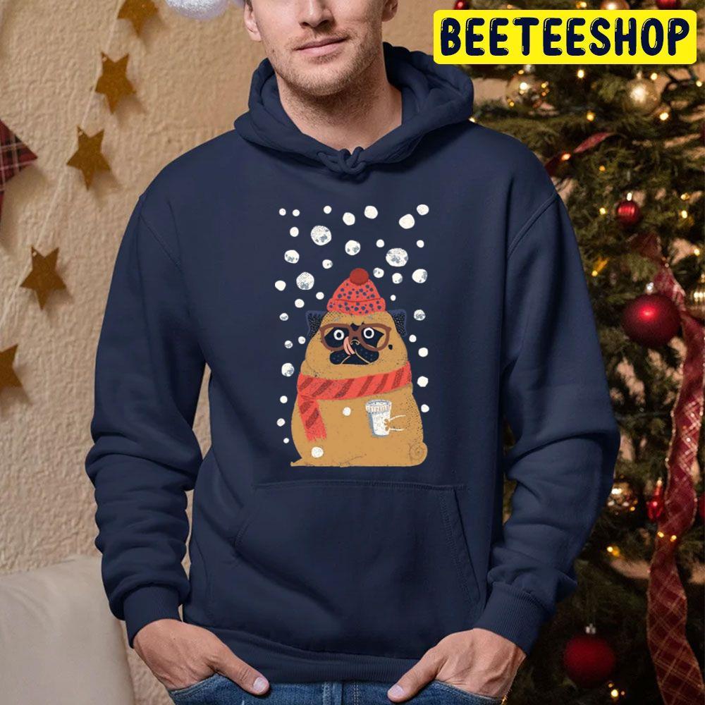 Pug In Snow Christmas Beeteeshop Trending Unisex Sweatshirt Pug In Snow Christmas Beeteeshop Trending Unisex Sweatshirt