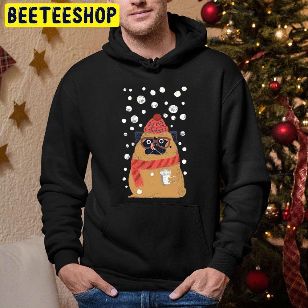 Pug In Snow Christmas Beeteeshop Trending Unisex Sweatshirt Pug In Snow Christmas Beeteeshop Trending Unisex Sweatshirt