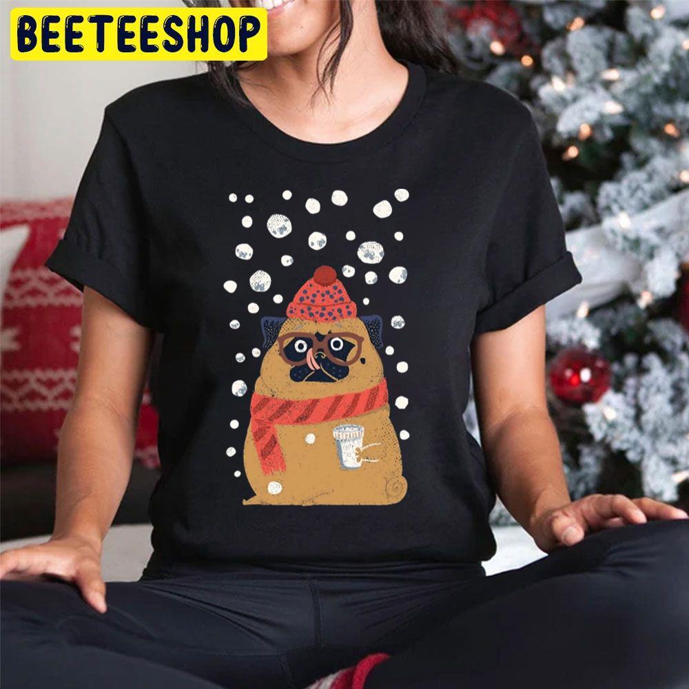 Pug In Snow Christmas Beeteeshop Trending Unisex Sweatshirt Pug In Snow Christmas Beeteeshop Trending Unisex Sweatshirt