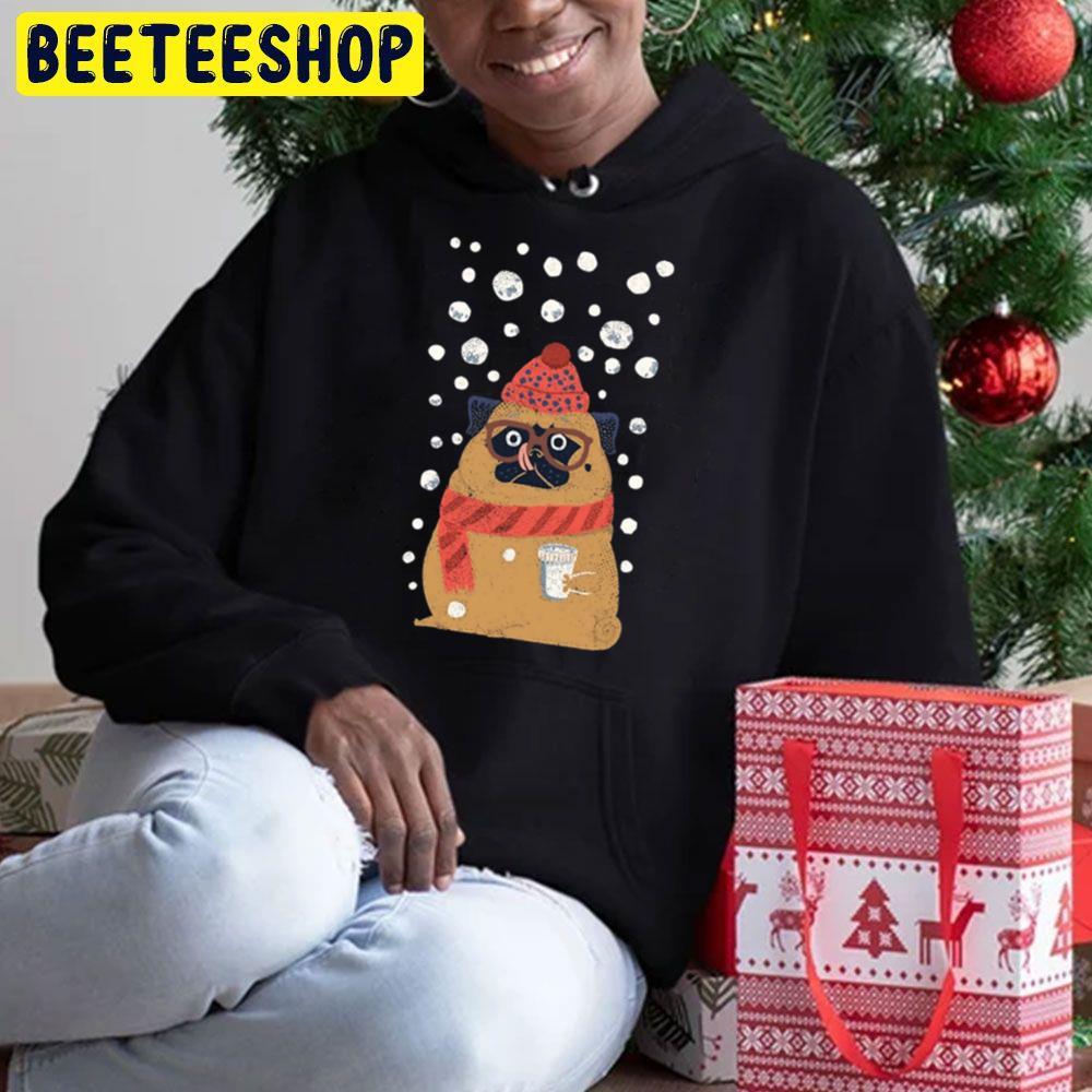 Pug In Snow Christmas Beeteeshop Trending Unisex Sweatshirt Pug In Snow Christmas Beeteeshop Trending Unisex Sweatshirt