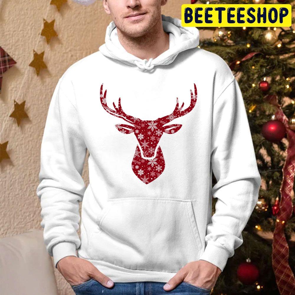 Reindeer Snowflakes Christmas Beeteeshop Trending Unisex Hoodie Reindeer Snowflakes Christmas Beeteeshop Trending Unisex Hoodie