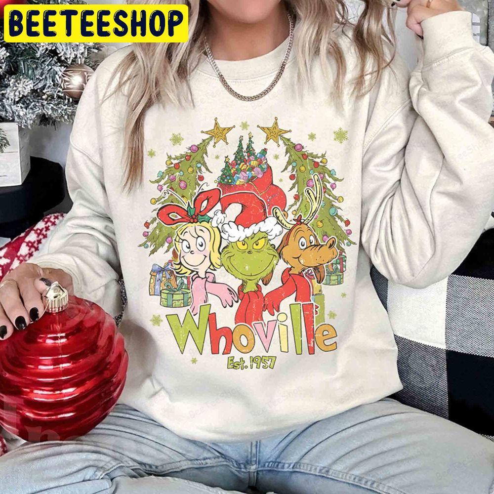 Retro Whoville Est 1957 Grinch Christmas Unisex T-Shirt Retro Whoville Est 1957 Grinch Christmas Unisex T-Shirt