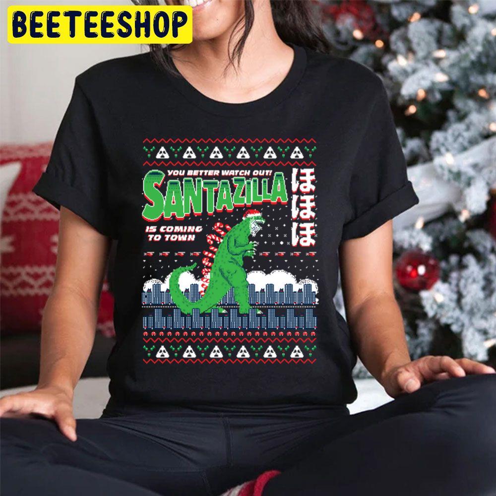 Santazilla Christmas Beeteeshop Trending Unisex Hoodie Santazilla Christmas Beeteeshop Trending Unisex Hoodie