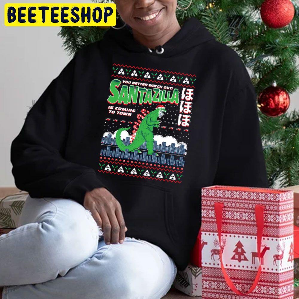 Santazilla Christmas Beeteeshop Trending Unisex Hoodie Santazilla Christmas Beeteeshop Trending Unisex Hoodie