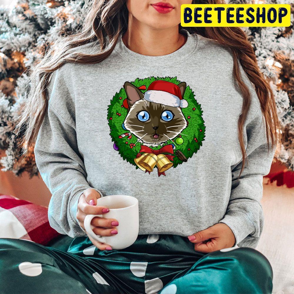 Siamese Cat Santa Christmas Wreath Beeteeshop Trending Unisex Hoodie Siamese Cat Santa Christmas Wreath Beeteeshop Trending Unisex Hoodie