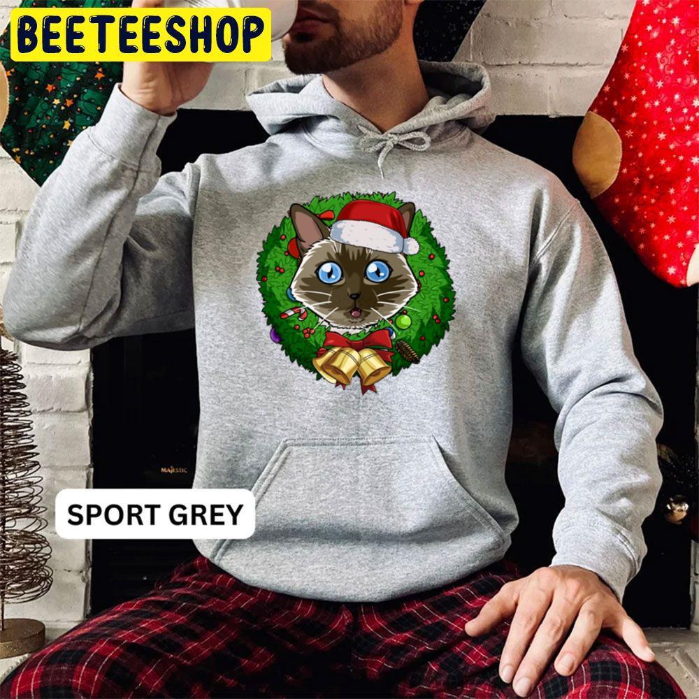 Siamese Cat Santa Christmas Wreath Beeteeshop Trending Unisex Hoodie Siamese Cat Santa Christmas Wreath Beeteeshop Trending Unisex Hoodie