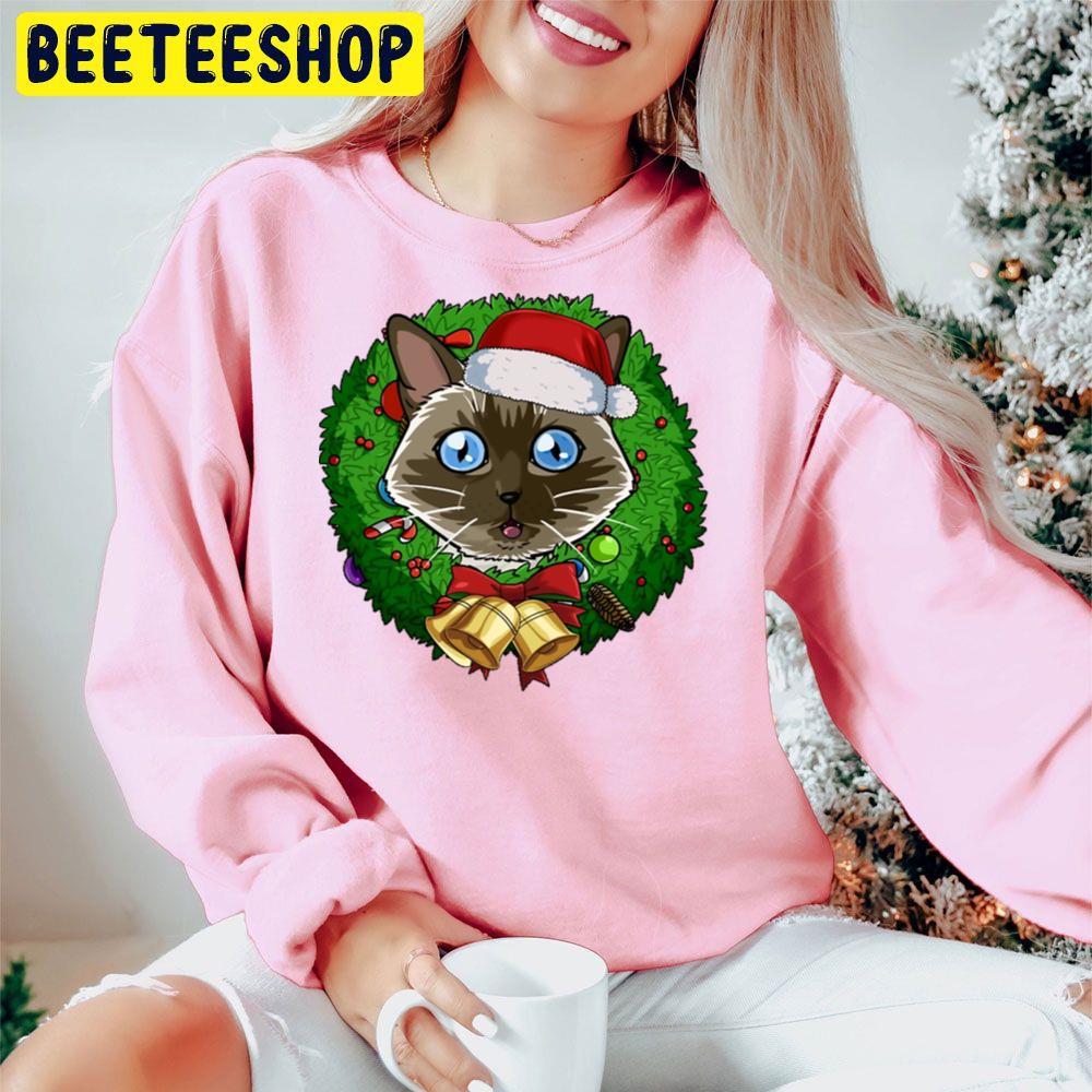 Siamese Cat Santa Christmas Wreath Beeteeshop Trending Unisex Hoodie Siamese Cat Santa Christmas Wreath Beeteeshop Trending Unisex Hoodie