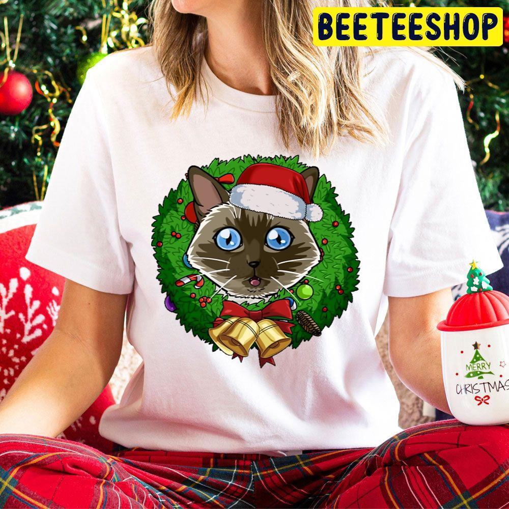 Siamese Cat Santa Christmas Wreath Beeteeshop Trending Unisex Hoodie Siamese Cat Santa Christmas Wreath Beeteeshop Trending Unisex Hoodie