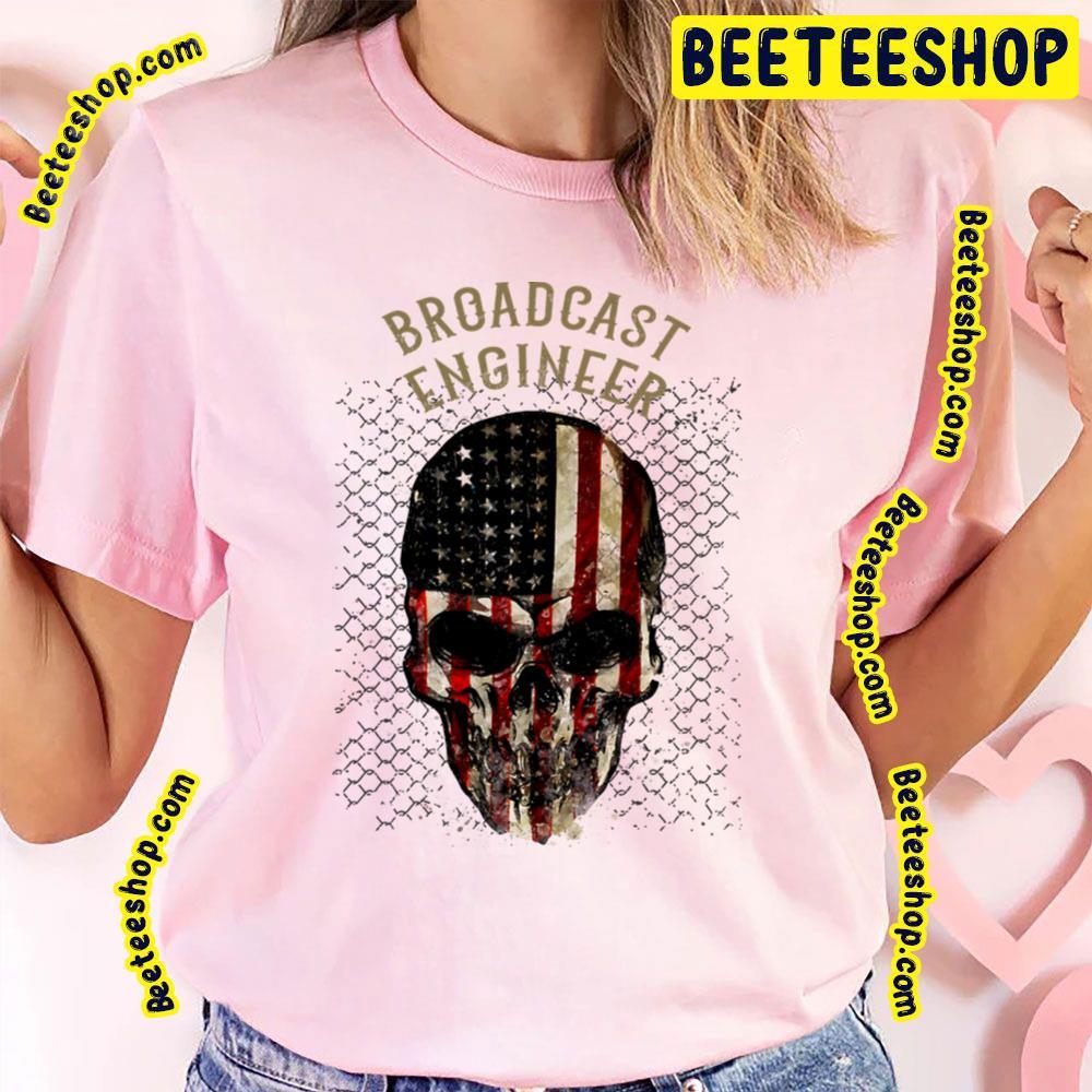 Skull American Flag Broadcast Beeteeshop Trending Unisex T-Shirt Skull American Flag Broadcast Beeteeshop Trending Unisex T-Shirt