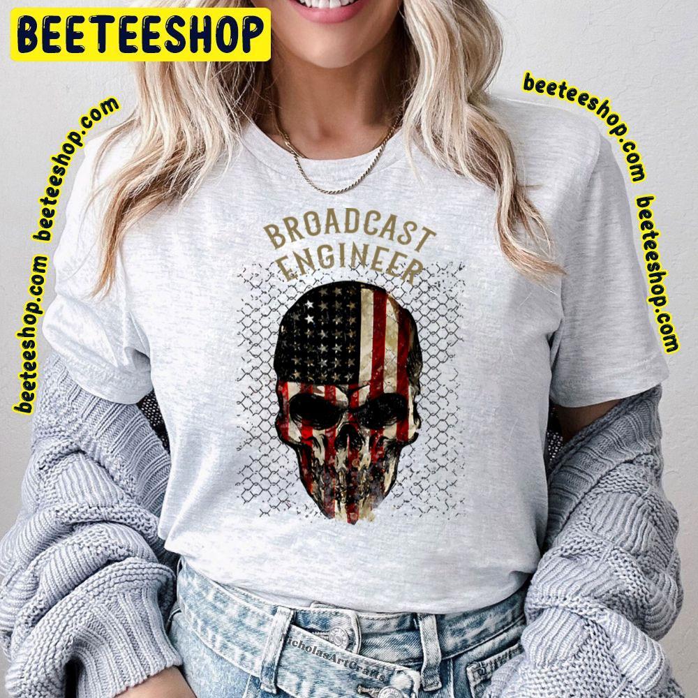 Skull American Flag Broadcast Beeteeshop Trending Unisex T-Shirt Skull American Flag Broadcast Beeteeshop Trending Unisex T-Shirt