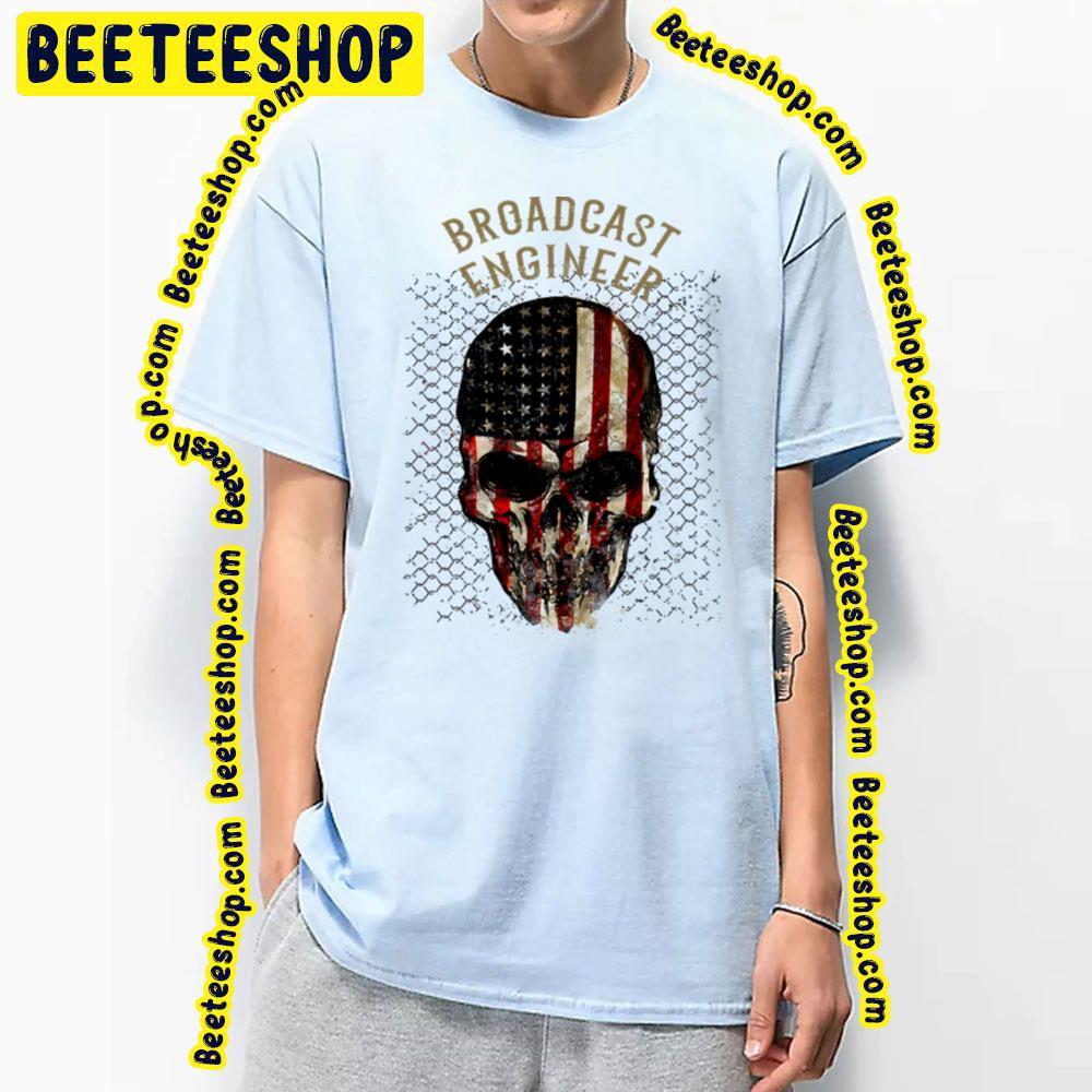 Skull American Flag Broadcast Beeteeshop Trending Unisex T-Shirt Skull American Flag Broadcast Beeteeshop Trending Unisex T-Shirt