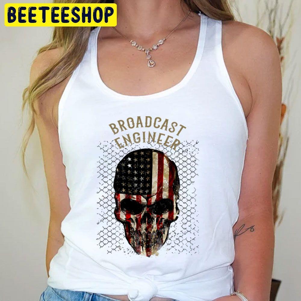 Skull American Flag Broadcast Beeteeshop Trending Unisex T-Shirt Skull American Flag Broadcast Beeteeshop Trending Unisex T-Shirt