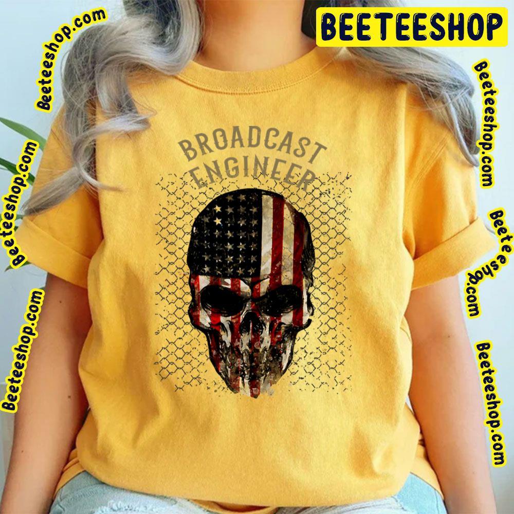 Skull American Flag Broadcast Beeteeshop Trending Unisex T-Shirt Skull American Flag Broadcast Beeteeshop Trending Unisex T-Shirt