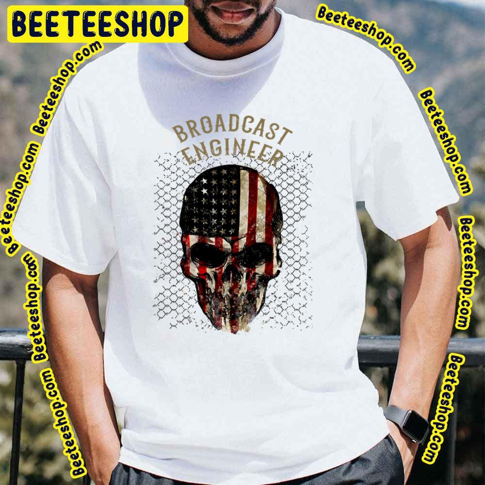 Skull American Flag Broadcast Beeteeshop Trending Unisex T-Shirt Skull American Flag Broadcast Beeteeshop Trending Unisex T-Shirt