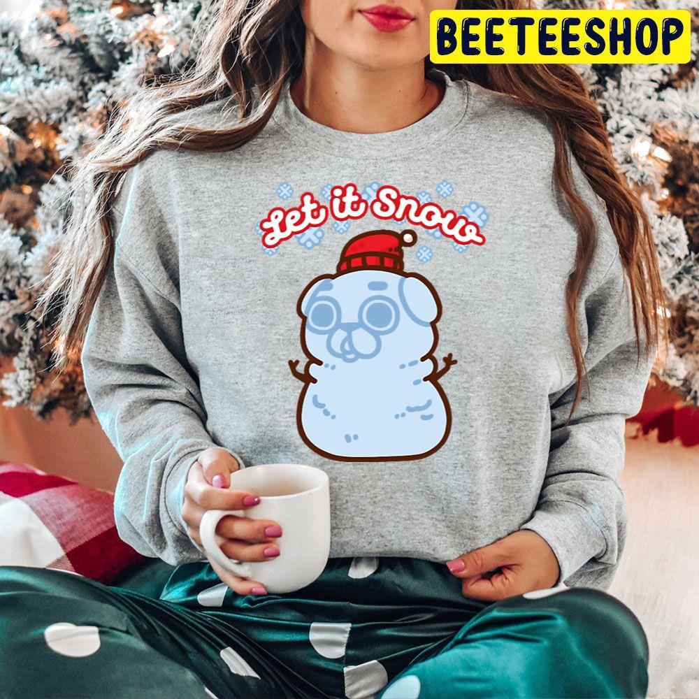 Snow Puglie Christmas Beeteeshop Trending Unisex Hoodie Snow Puglie Christmas Beeteeshop Trending Unisex Hoodie