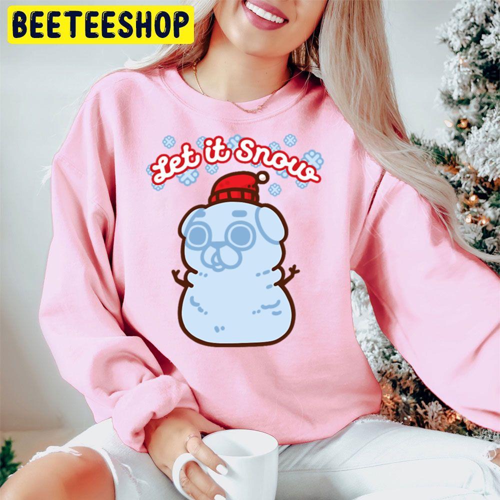 Snow Puglie Christmas Beeteeshop Trending Unisex Hoodie Snow Puglie Christmas Beeteeshop Trending Unisex Hoodie