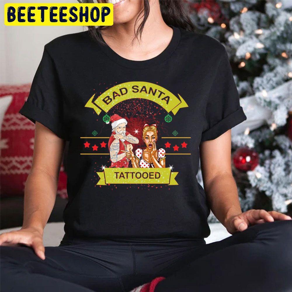 Tattooed Bad Santa Christmas Beeteeshop Trending Unisex Hoodie Tattooed Bad Santa Christmas Beeteeshop Trending Unisex Hoodie