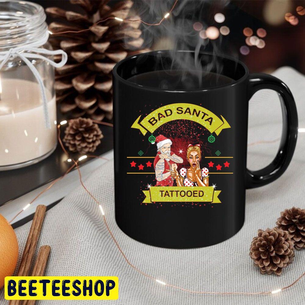 Tattooed Bad Santa Christmas Beeteeshop Trending Unisex Hoodie Tattooed Bad Santa Christmas Beeteeshop Trending Unisex Hoodie