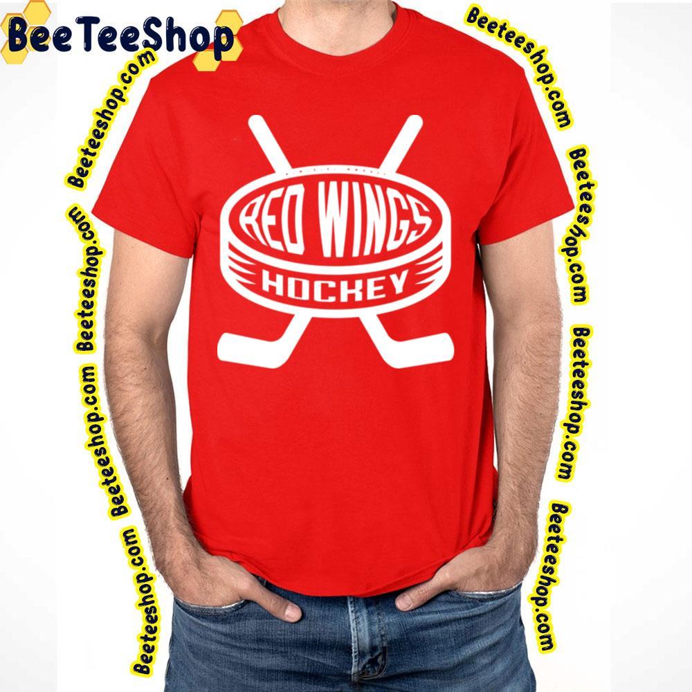 Vintage Hockey Puck Style White Detroit Red Wings Unisex T-Shirt Vintage Hockey Puck Style White Detroit Red Wings Unisex T-Shirt