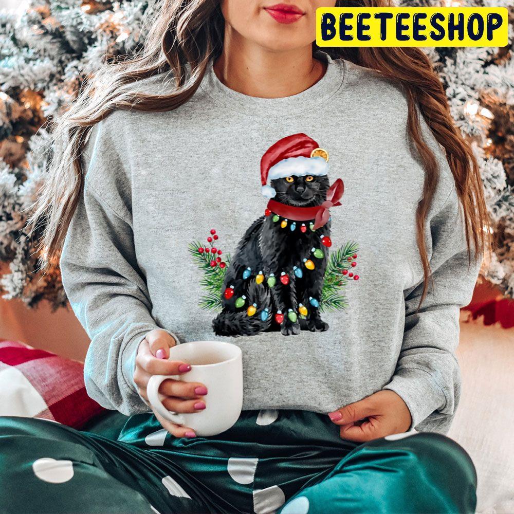 Watercolor Black Cat What Christmas Tree Beeteeshop Trending Unisex Hoodie Watercolor Black Cat What Christmas Tree Beeteeshop Trending Unisex Hoodie