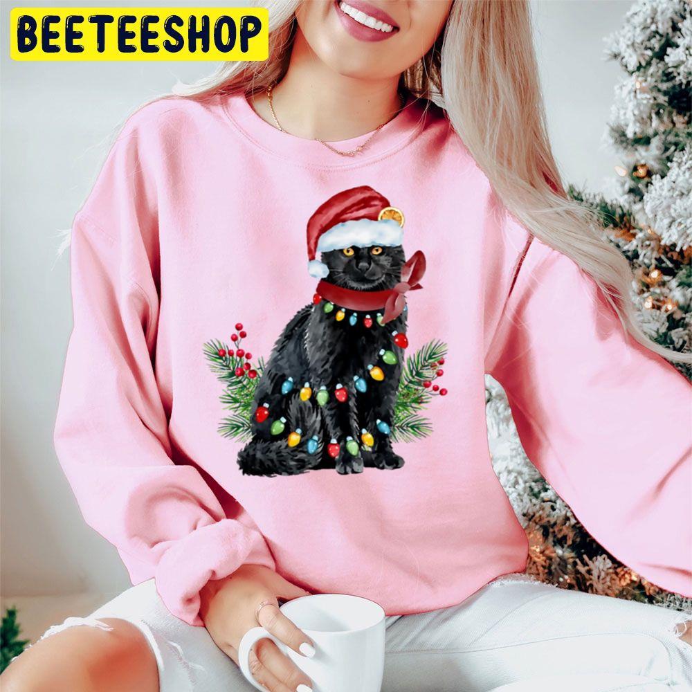 Watercolor Black Cat What Christmas Tree Beeteeshop Trending Unisex Hoodie Watercolor Black Cat What Christmas Tree Beeteeshop Trending Unisex Hoodie