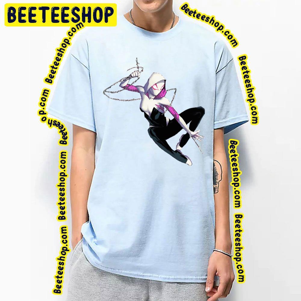 White Art Spider Gwen Spiderverse Movie Beeteeshop Trending Unisex T-Shirt White Art Spider Gwen Spiderverse Movie Beeteeshop Trending Unisex T-Shirt