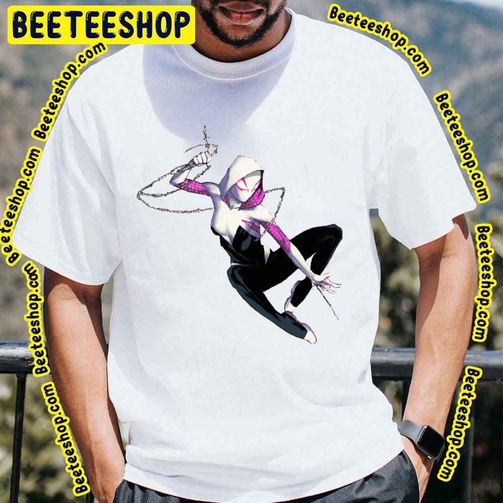 White Art Spider Gwen Spiderverse Movie Beeteeshop Trending Unisex T-Shirt White Art Spider Gwen Spiderverse Movie Beeteeshop Trending Unisex T-Shirt