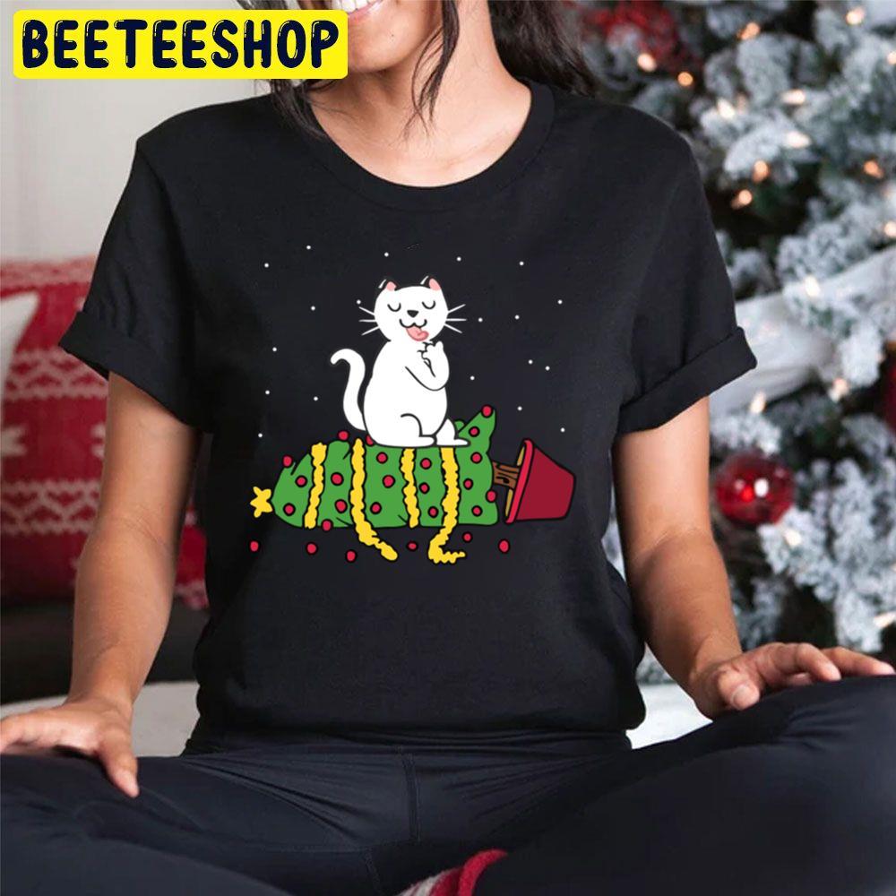 White Cat Knocked The Christmas Tree Beeteeshop Trending Unisex Sweatshirt White Cat Knocked The Christmas Tree Beeteeshop Trending Unisex Sweatshirt