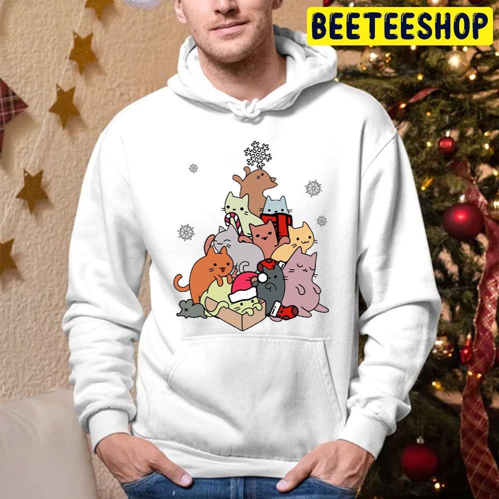 Winter Cat Mountain Or Tree Christmas Beeteeshop Trending Unisex Hoodie Winter Cat Mountain Or Tree Christmas Beeteeshop Trending Unisex Hoodie