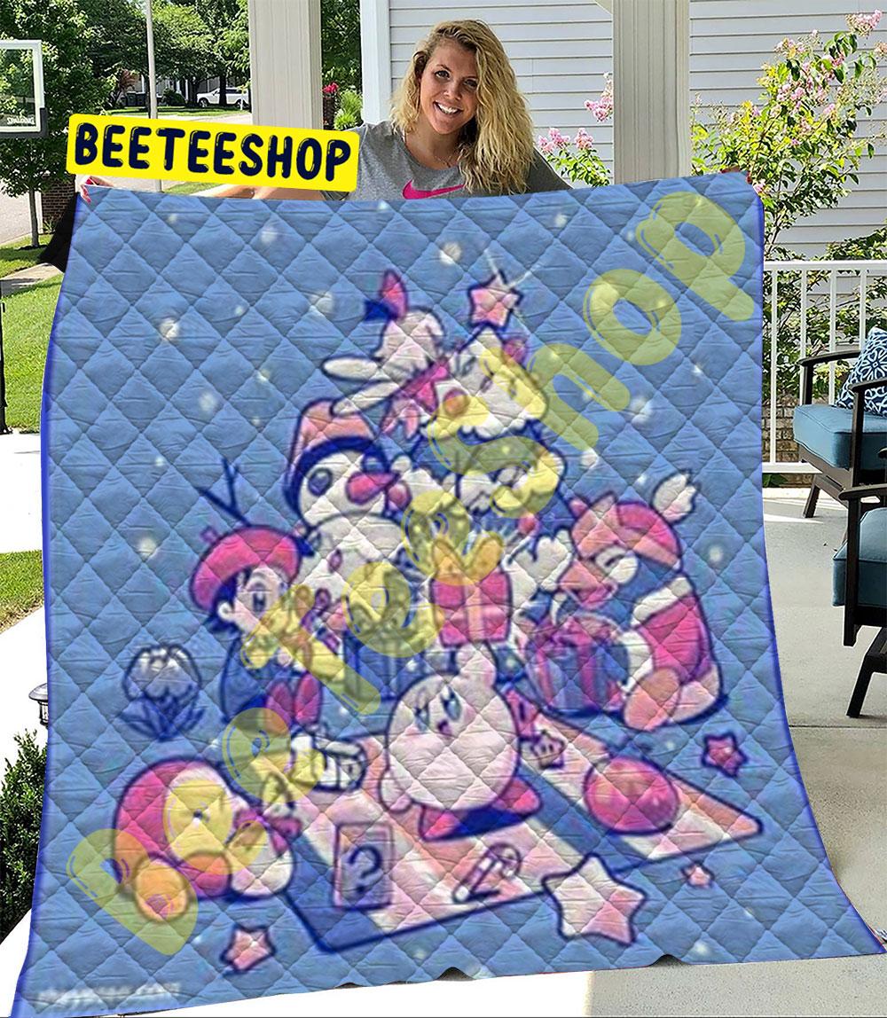 Cute Kirby Christmas 04 Trending Quilt Cute Kirby Christmas 04 Trending Quilt