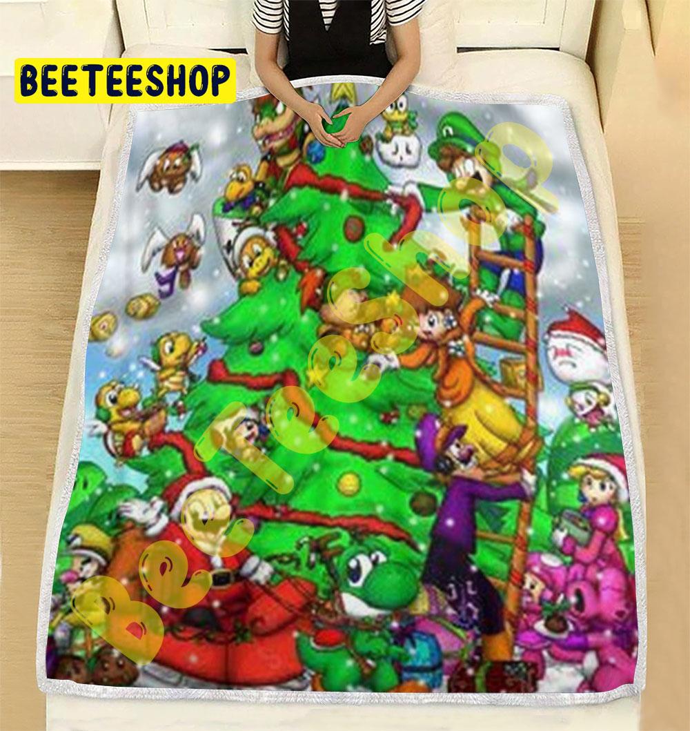 Super Mario Christmas 05 Trending Blanket Super Mario Christmas 05 Trending Blanket