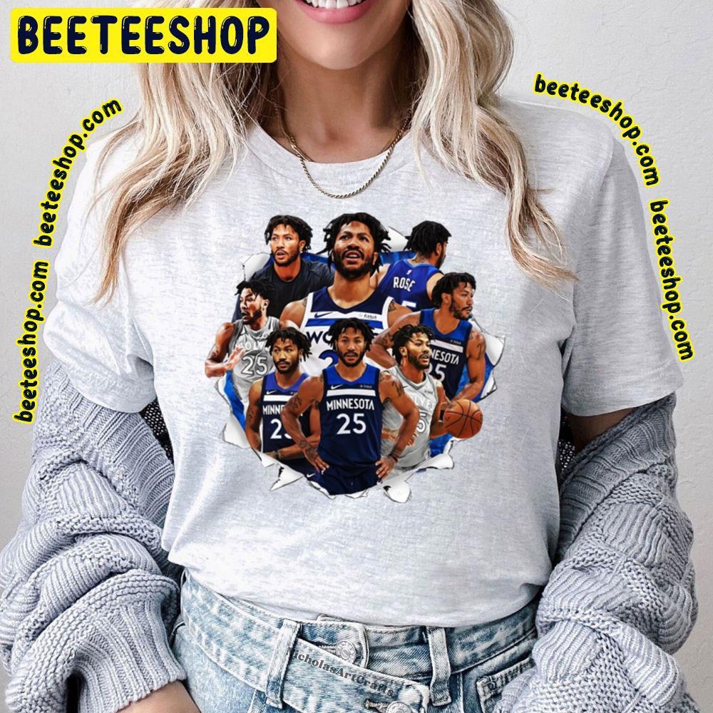 Derrick Rose Minnesota Timberwolves Collage Basketball Unisex T-Shirt Derrick Rose Minnesota Timberwolves Collage Basketball Unisex T-Shirt