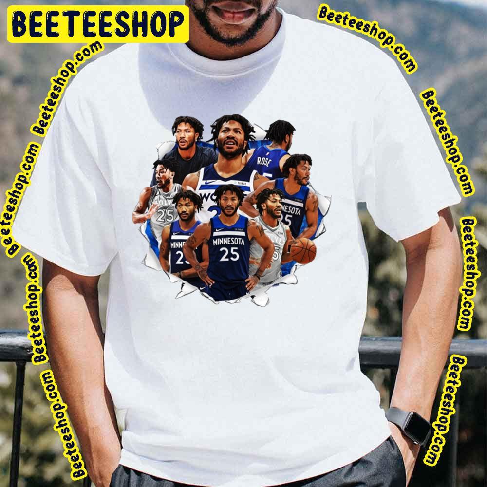 Derrick Rose Minnesota Timberwolves Collage Basketball Unisex T-Shirt Derrick Rose Minnesota Timberwolves Collage Basketball Unisex T-Shirt