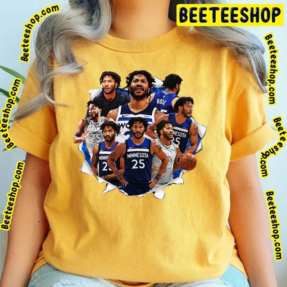Derrick Rose Minnesota Timberwolves Collage Basketball Unisex T-Shirt Derrick Rose Minnesota Timberwolves Collage Basketball Unisex T-Shirt