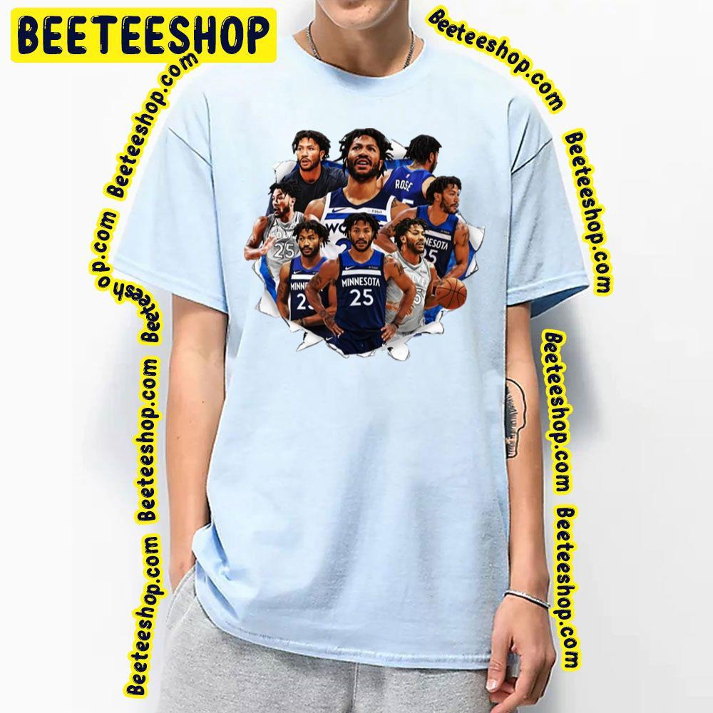 Derrick Rose Minnesota Timberwolves Collage Basketball Unisex T-Shirt Derrick Rose Minnesota Timberwolves Collage Basketball Unisex T-Shirt