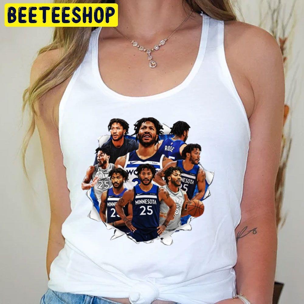 Derrick Rose Minnesota Timberwolves Collage Basketball Unisex T-Shirt Derrick Rose Minnesota Timberwolves Collage Basketball Unisex T-Shirt