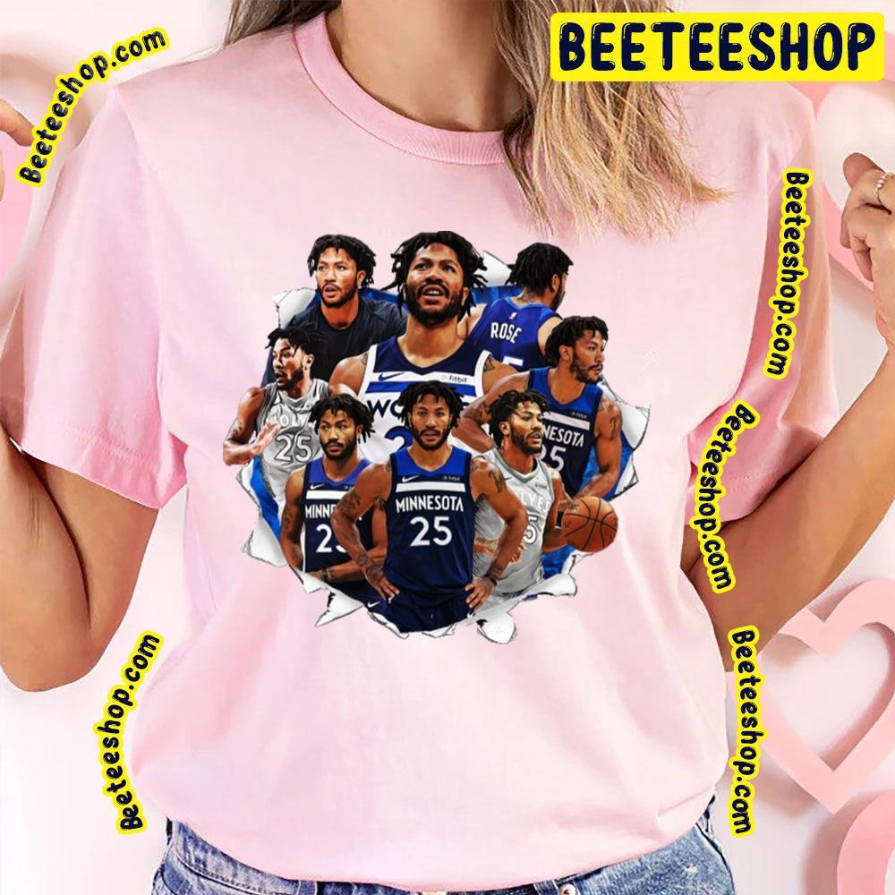 Derrick Rose Minnesota Timberwolves Collage Basketball Unisex T-Shirt Derrick Rose Minnesota Timberwolves Collage Basketball Unisex T-Shirt