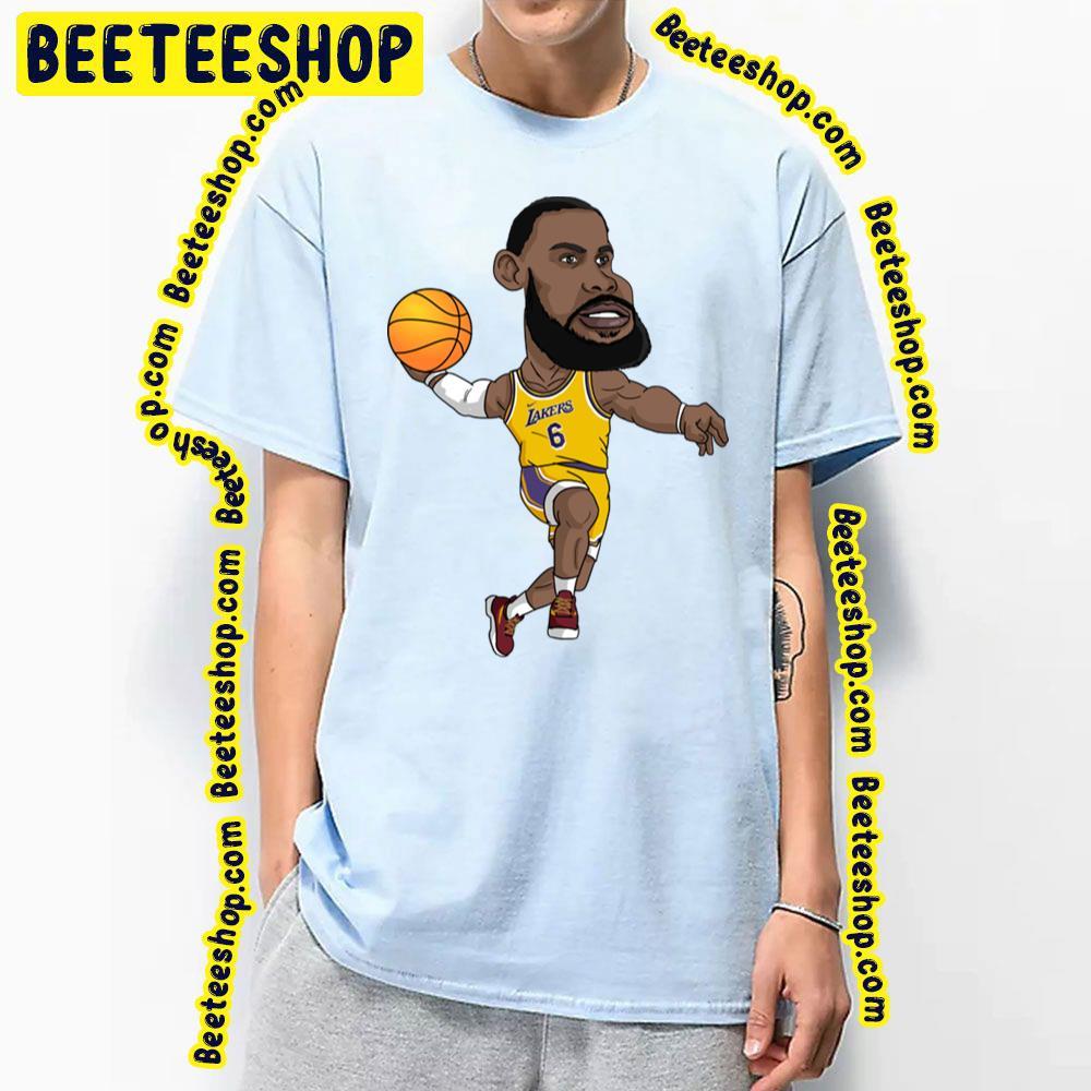 Lakers 6 Cartoon Lebron James Basketball Unisex T-Shirt Lakers 6 Cartoon Lebron James Basketball Unisex T-Shirt