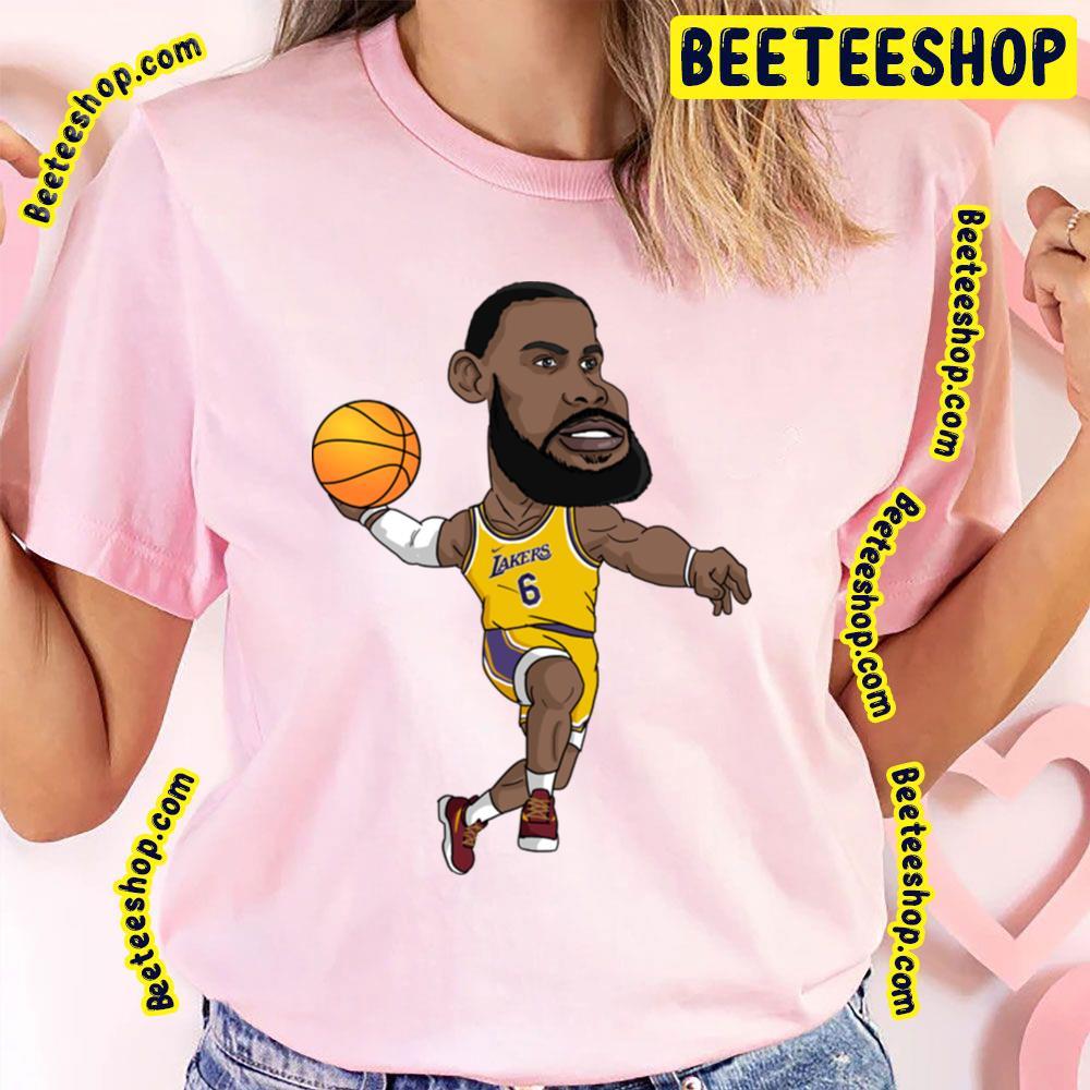 Lakers 6 Cartoon Lebron James Basketball Unisex T-Shirt Lakers 6 Cartoon Lebron James Basketball Unisex T-Shirt