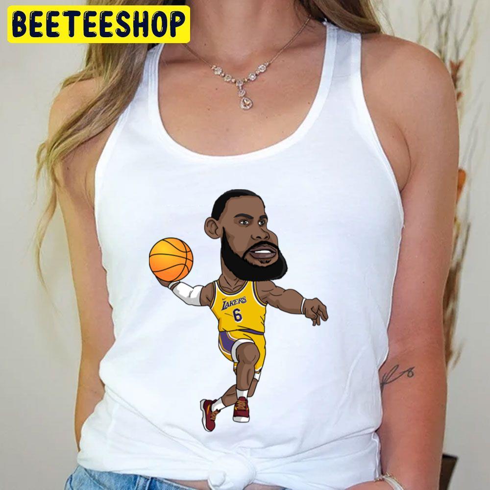 Lakers 6 Cartoon Lebron James Basketball Unisex T-Shirt Lakers 6 Cartoon Lebron James Basketball Unisex T-Shirt
