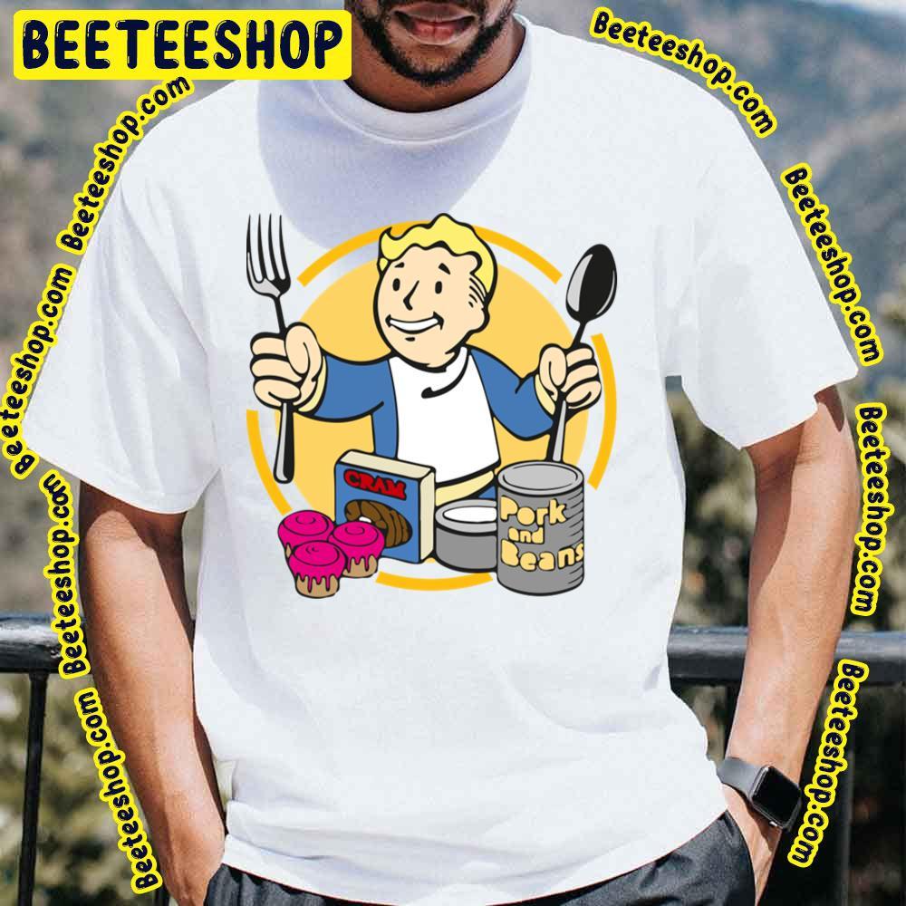 Vault Boy Eating Fallout Unisex T-Shirt Vault Boy Eating Fallout Unisex T-Shirt
