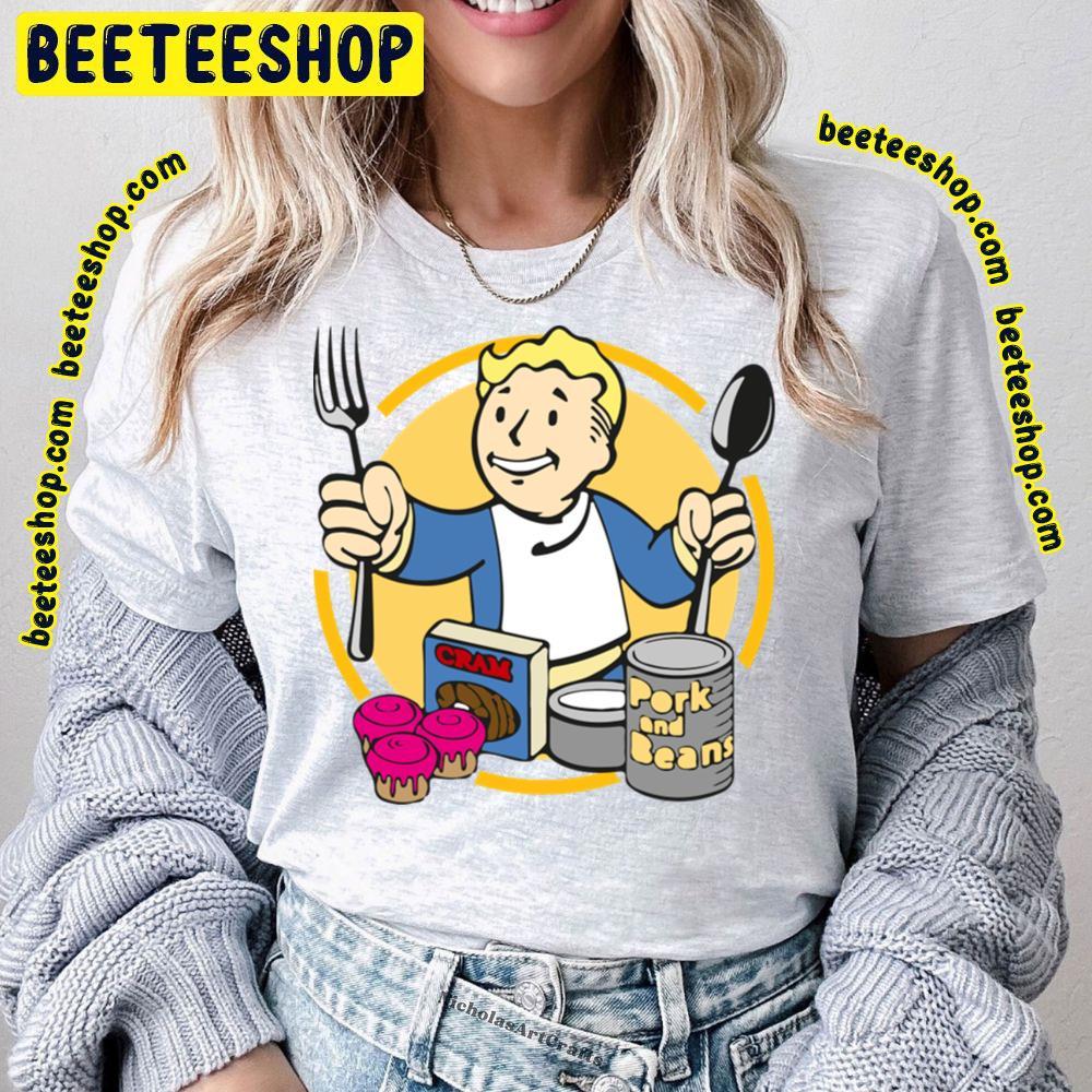 Vault Boy Eating Fallout Unisex T-Shirt Vault Boy Eating Fallout Unisex T-Shirt
